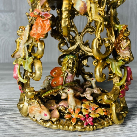 RARE Kirks Folly Fairies Bunny Candle Holder Stand  Fairyland Fantasy Magical - Picture 4 of 16